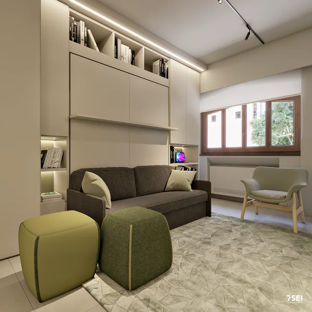 Monolocale Azuni C — Scena Letto Chiuso